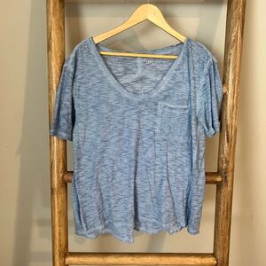 GAP Light Blue Slub Short Sleeve Pocket Tee